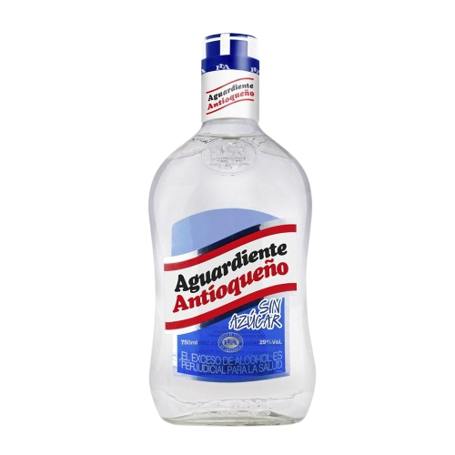 Botella Aguardiente Antioqueño Tapa Azul